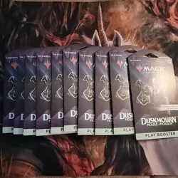 10x MTG Duskmourn Sleeved Play Booster Packs - Image 1