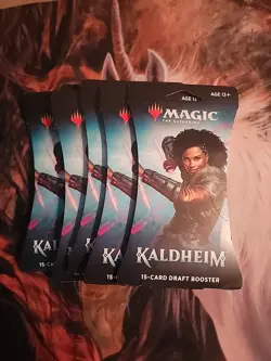 5x MTG Kaldheim Draft Blister Booster Packs - Image 1