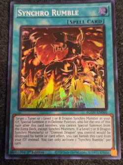 Synchro rumble Super Rare 1St Edition AGOV-EN060 Yugioh Blue-Eyes - Image 1