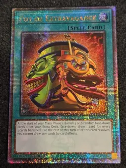 Yugioh Pot of Extravagance RA01-EN059 Quarter Century Secret Rare 1st Ed NM - Image 1