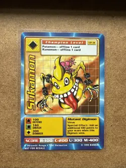 Digimon - Sukamon CP-31 Cereal Promo Digimon Trading Card NM/M Condition - Image 1
