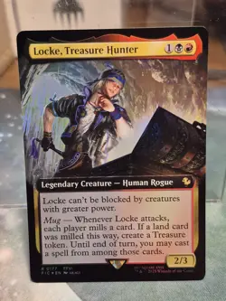 R 0177 Locke, Treasure Hunter EXTENDED ART FOIL COMMANDER Final Fantasy Card MTG - Image 1