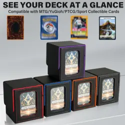 MTG Deck Box for Commander Display,Card Deck Box Fits 100 Double Sleeved Cards, - Image 3