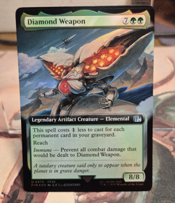 0470 Diamond Weapon FFVII EXTENDED ART FOIL Final Fantasy Card MTG FIN NM - Image 1
