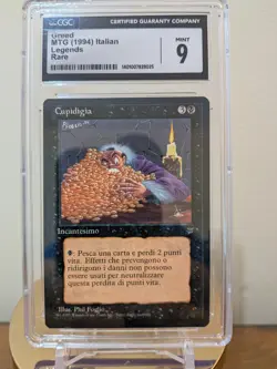 Greed Italian Legends Rare Card CGC 9 MTG - Image 1