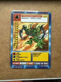 Snimon CP-19 1st Edition Digimon Trading Card, Rare Bandai - Image 1