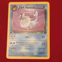 Pokemon TCG 2000 Team Rocket Set: Dark Vaporeon 45/82 1st Edition Card - LP/NM - Image 1