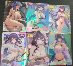 Raiden Shogun Genshin Impact Card Lot Waifu Anime 6 Cards Goddess Story - Image 1
