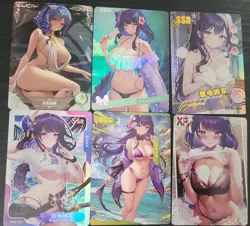 Raiden Shogun Genshin Impact Card Lot Waifu Anime 6 Cards Goddess Story - Image 1