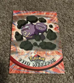 Weezing #110 TV Animation Edition TOPPS Pokemon Card Blue Logo - Image 1