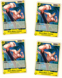 Set Of 4 Mont Blanc Cricket EB01-058 One Piece Trading Card - Image 1