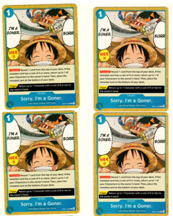 Set Of 4 Sorry I'm A Goner EB01-029 One Piece Trading Card - Image 1