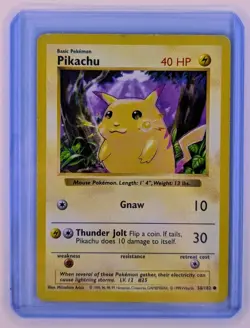 Shadowless Pikachu - Yellow Cheeks 58/102 Base Set 1999 Vintage Pokemon Card - Image 1