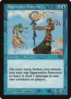 MTG - Apprentice Sorcerer - Portal Second Age - X1 - (NM) - - Image 1