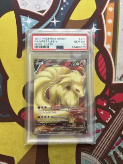 Pokemon Ninetales V 177/192 - PSA 10 GEM MINT - Full Art - SWSH Rebel - Graded - Image 1