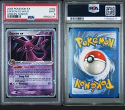 Pokemon 2005 EX Unseen Forces Espeon ex 102/115 Ultra Rare Holo PSA 9 MINT - Image 3
