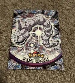 Onix #95 BLUE Logo 1999 Topps TV Series 1 Pokemon Cards MP - Image 1