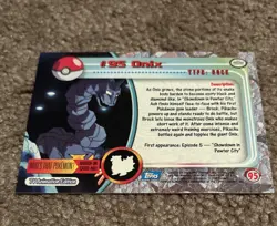 Onix #95 BLUE Logo 1999 Topps TV Series 1 Pokemon Cards MP - Image 2