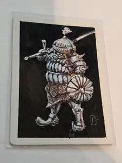 Shield Bearer Artist Proof Signed Altered Sketch By Dan Frazier Onion Knight Mtg - Image 1