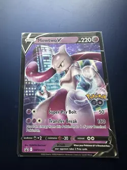 MEWTWO V-FULL ART-POKEMON GO TCG-BLACK STAR PROMO SWSH223 - Image 1