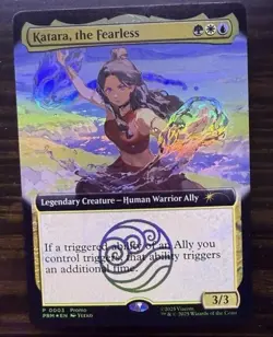 SDCC 2025 MAGIC THE GATHERING X AVATAR KATARA THE FEARLESS PROMO CARD - IN HAND - Image 1