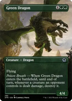 Green Dragon #295 MTG Adventures in the Forgotten Realms Borderless Uncommon NM - Image 1