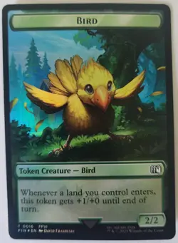 MTG Bird (0016) Wizard (0014) Double-Sided Token Final Fantasy Foil - Image 1