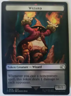 MTG Bird (0016) Wizard (0014) Double-Sided Token Final Fantasy Foil - Image 2