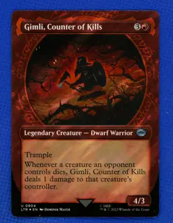 Surge Foil Gimli, Counter Of Kills Showcase Surge Lord Of The Rings LTR MTG MN - Image 1