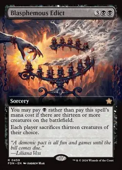 BORDERLESS Blasphemous Edict ~ Foundations [ NearMint ] [ Magic MTG ] - Image 1