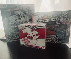 Pokemon White Flare ETB, Binder Collection, AND Poster Collection (18 PACKS) - Image 1