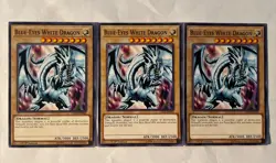 3X YuGiOh LED3-EN006 BLUE-EYES WHITE DRAGON Cards Yugioh LP - Image 1