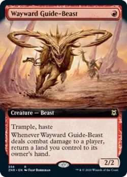Wayward Guide-Beast - Foil - Extended Art - Zendikar Rising #356 MTG Magic The G - Image 1