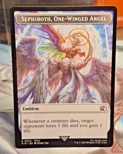 24 Sephiroth, One-Winged Angel Emblem Token Final Fantasy FIN MTG Card Creature - Image 1