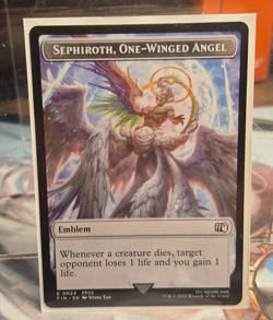 24 Sephiroth, One-Winged Angel Emblem Token Final Fantasy FIN MTG Card Creature - Image 2
