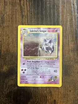 Pokemon TCG Sabrina's Gengar Holo Rare Card 14/132 Gym Heroes Series Pre-Owned - Image 1
