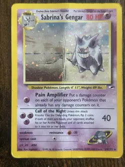 Pokemon TCG Sabrina's Gengar Holo Rare Card 14/132 Gym Heroes Series Pre-Owned - Image 4