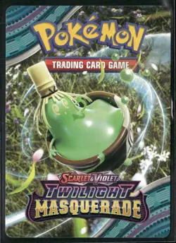 Pokemon TCG Twilight Masquerade Game Tip Card Pre-Release Kit Card Sinistcha - Image 1