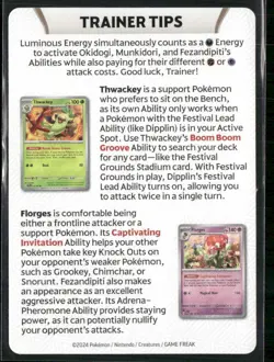 Pokemon TCG Twilight Masquerade Game Tip Card Pre-Release Kit Card Sinistcha - Image 2