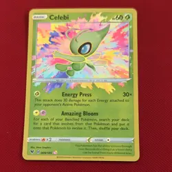 Pokemon 2020 Vivid Voltage Rare Holo Celebi Card 009/185 Amazing Rare - Image 1
