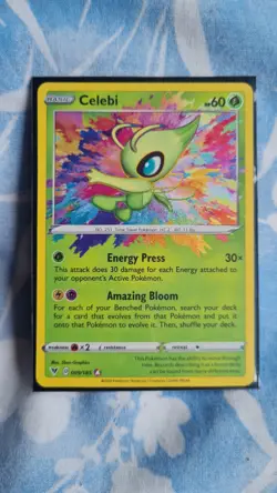 Pokemon 2020 Vivid Voltage Rare Holo Celebi Card 009/185 Amazing Rare - Image 1