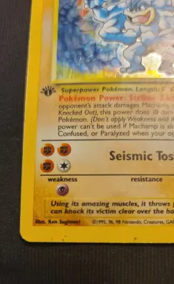 1st Edition Machamp Base Set Holo Rare 8/102 Pokemon Card LP - Image 4