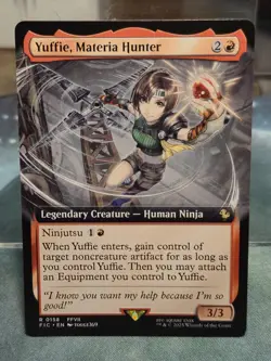 R 0158 Yuffie, Materia Hunter EXTENDED ART Final Fantasy Card MTG Commander - Image 1
