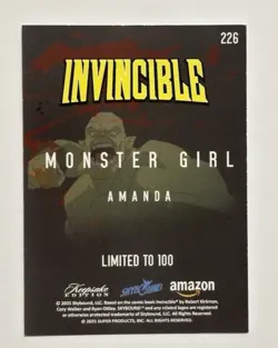 SDCC 2025 INVINCIBLE Blood Splatter Amanda Promo Card # 226 Limited To 100 Excl - Image 2