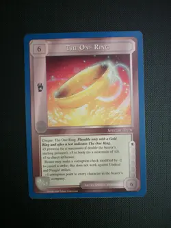 MIDDLE EARTH BLUE BORDER PREMIER RARE CARD THE ONE RING - Image 1