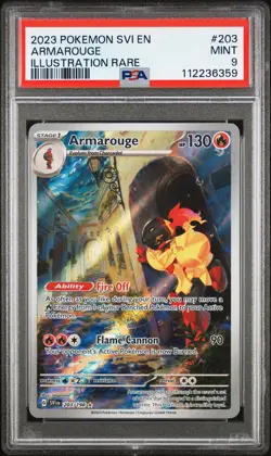 2023 POKEMON SVI EN-SCARLET & VIOLET ILLUSTRATION RARE #203 ARMAROUGE PSA 9 - Image 1