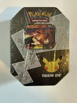 Pokemon Celebrations 25th Lance's Charizard V Tin Factory Sealed - Image 1