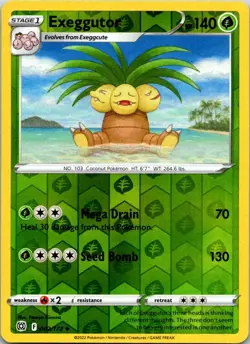 Exeggutor - 002/172 - SWSH09: Brilliant Stars - Reverse Holo - Pokemon - NM - Image 1