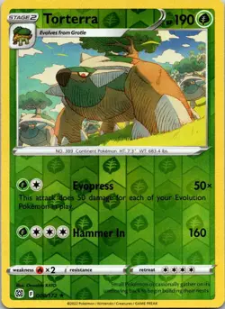 Torterra - 008/172 - SWSH09: Brilliant Stars - Reverse Holo - Pokemon - NM - Image 1