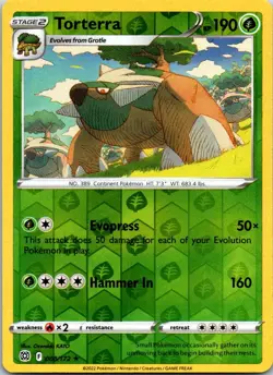 Torterra - 008/172 - SWSH09: Brilliant Stars - Reverse Holo - Pokemon - NM - Image 1